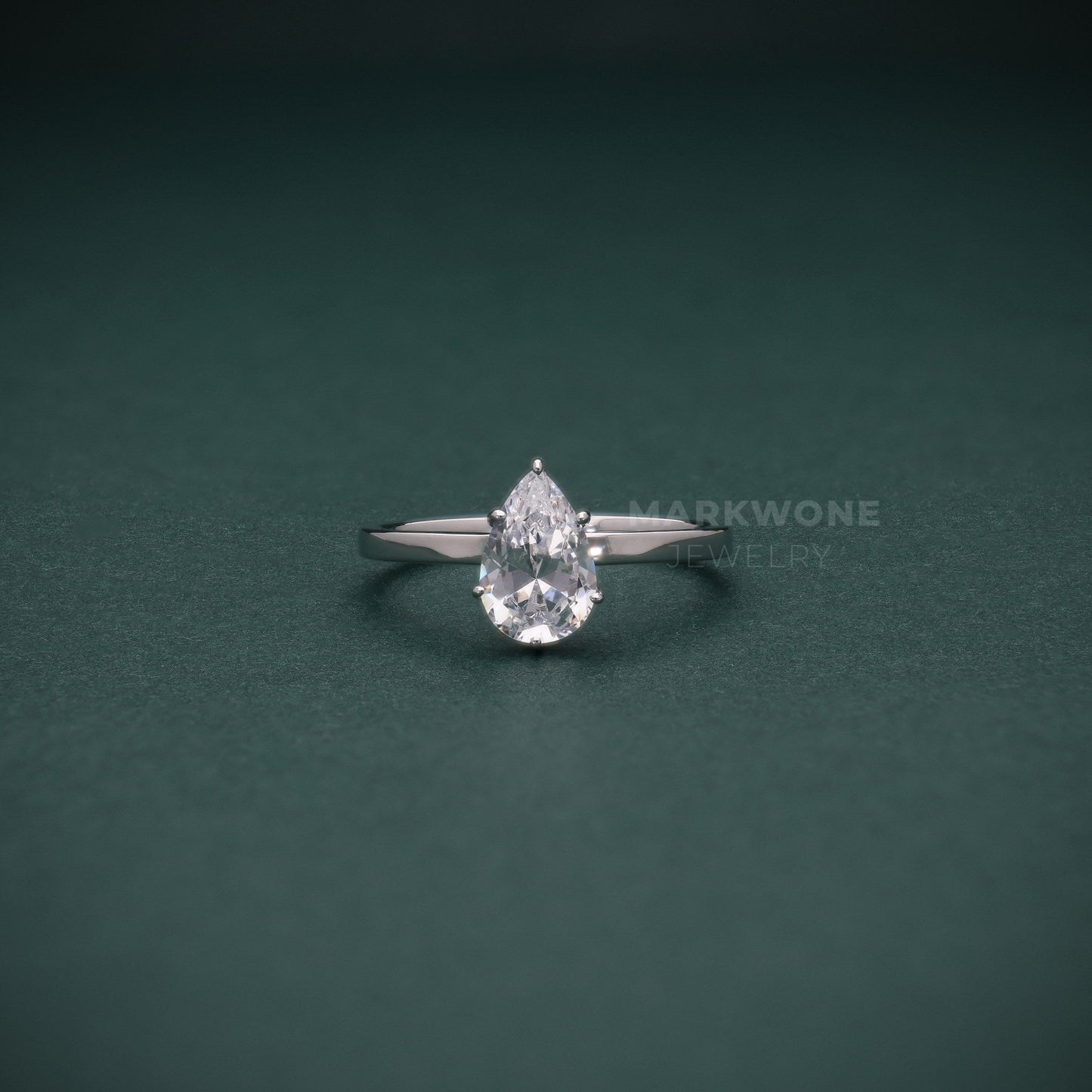 Pear-Cut Solitaire Diamond Ring