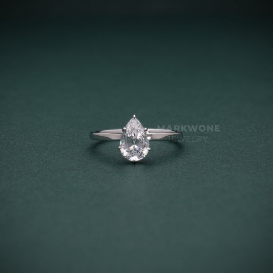 Pear-Cut Solitaire Diamond Ring