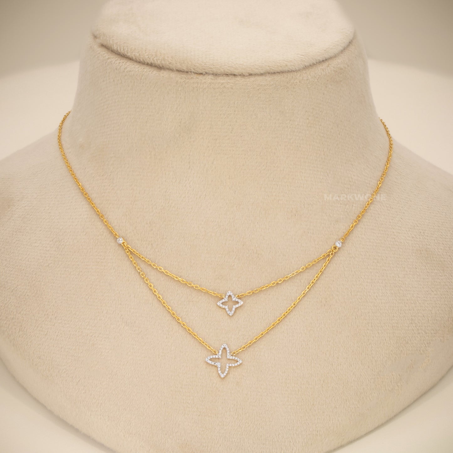 Double Layered V-Shaped Necklace