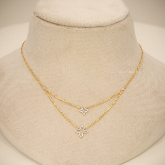 Double Layered V-Shaped Necklace
