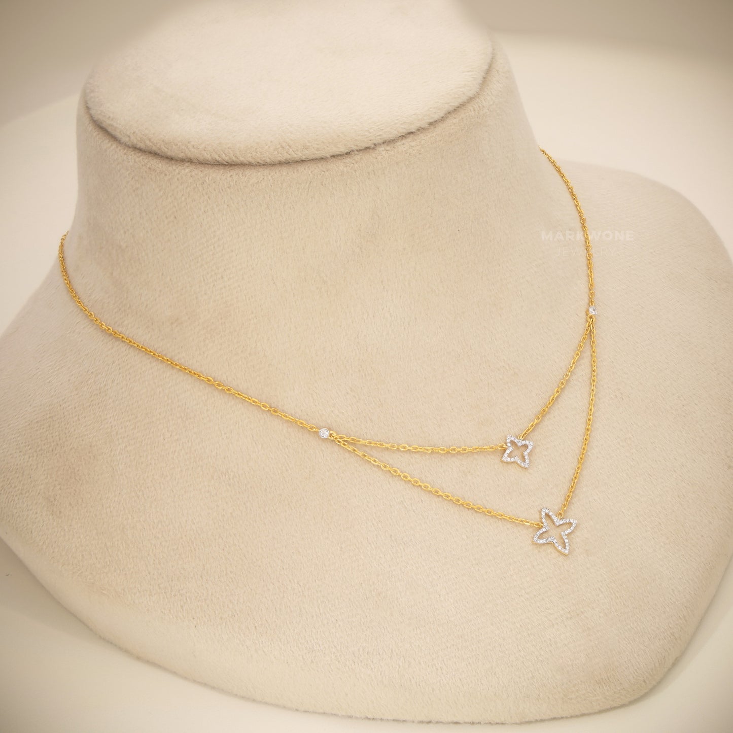 Double Layered V-Shaped Necklace