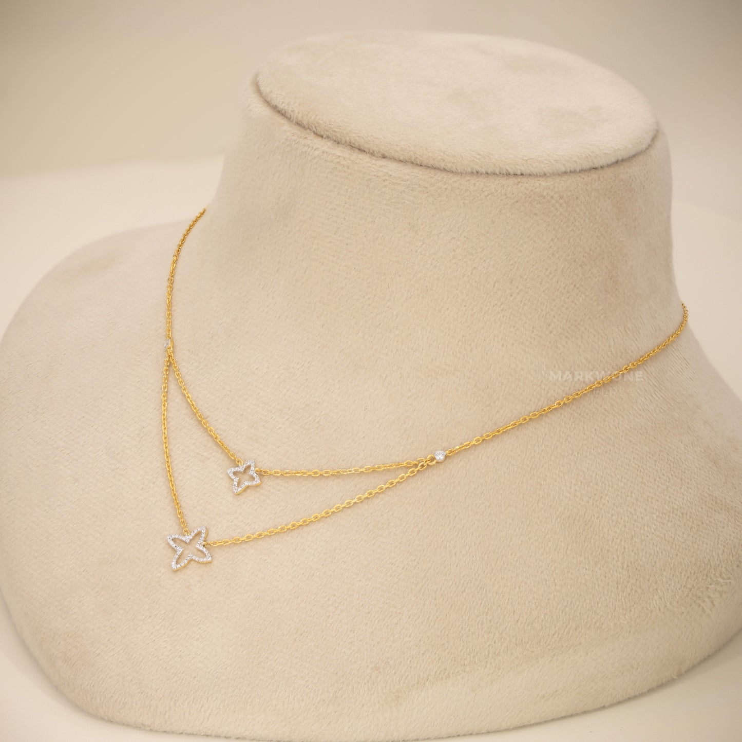 Double Layered V-Shaped Necklace