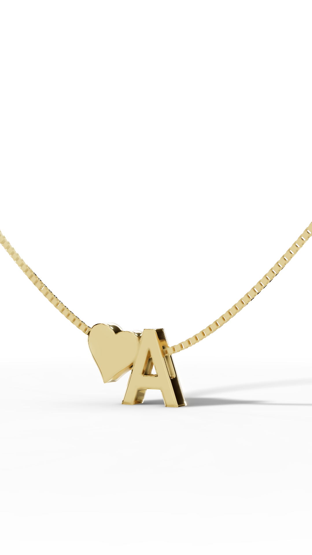Heart Initial Alphabet Pendant Necklace