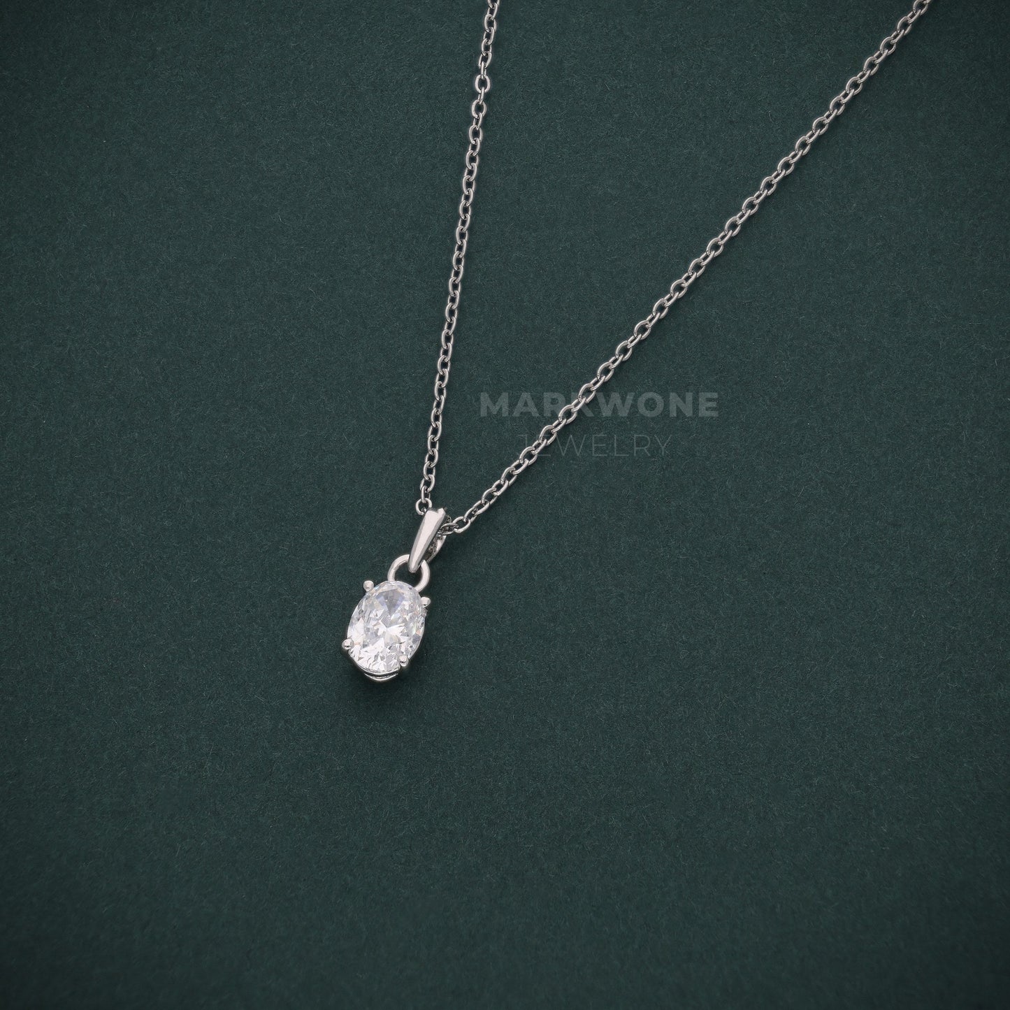 Oval-cut Six-prong Solitaire Pendant