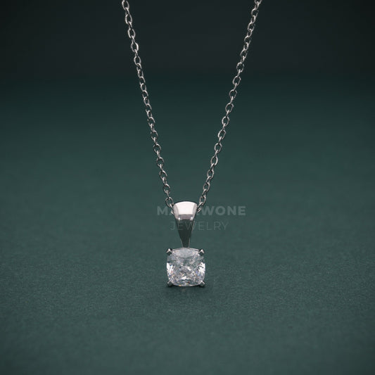 Solitaire Cushion-Cut Diamond Pendant