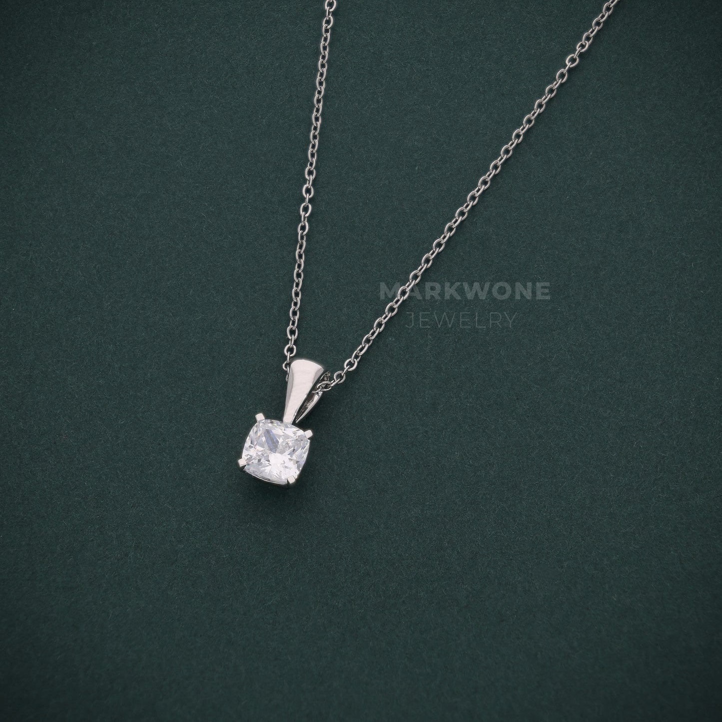 Solitaire Cushion-Cut Diamond Pendant
