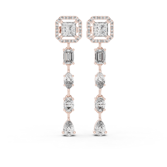 Aria Multi-Shape Diamond Drop Earrings