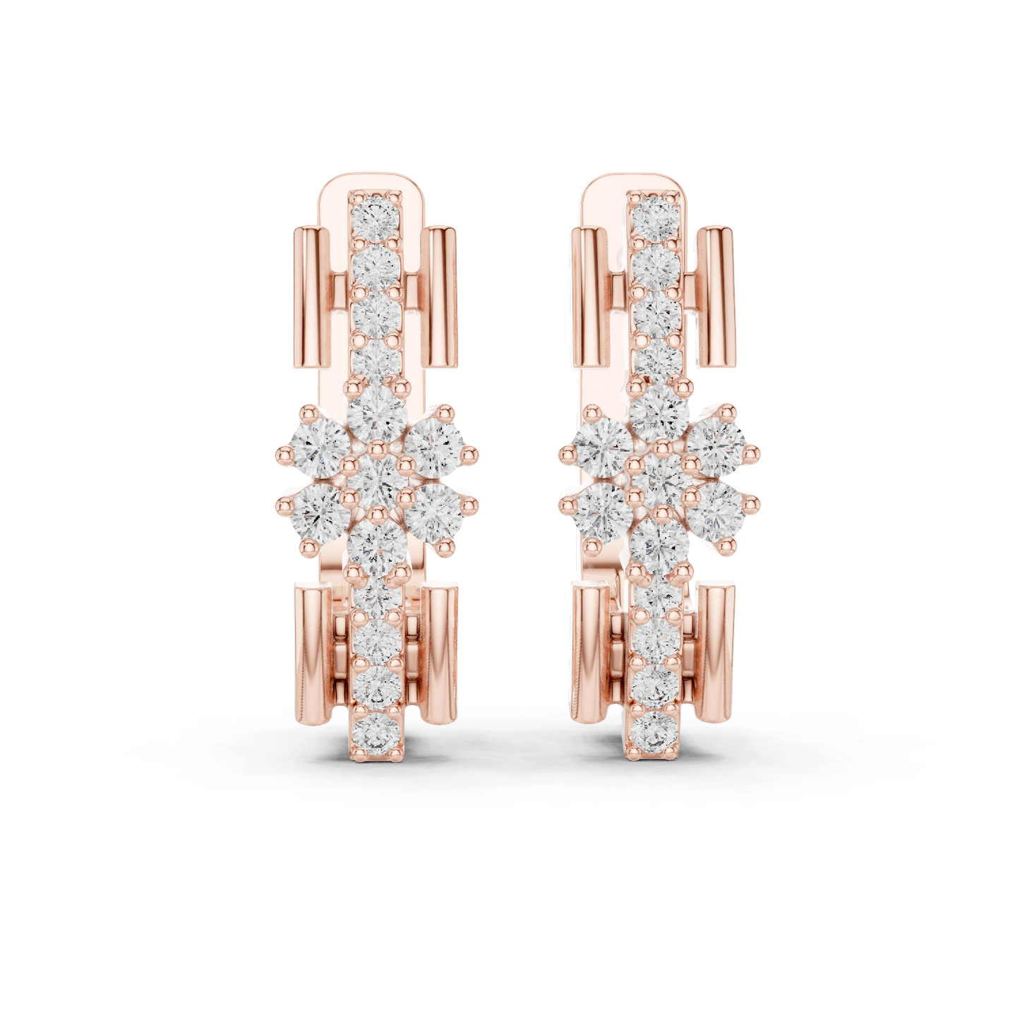Florence Floral Huggie Earrings