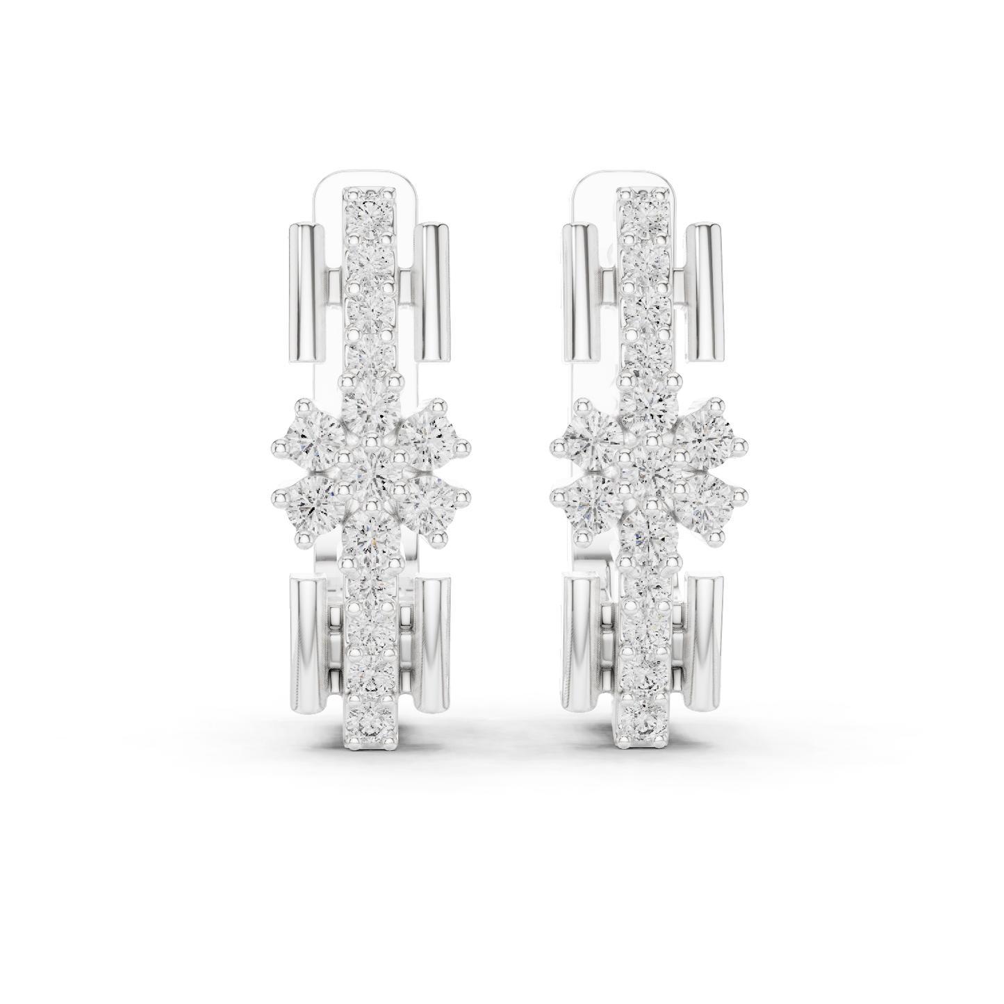 Florence Floral Huggie Earrings