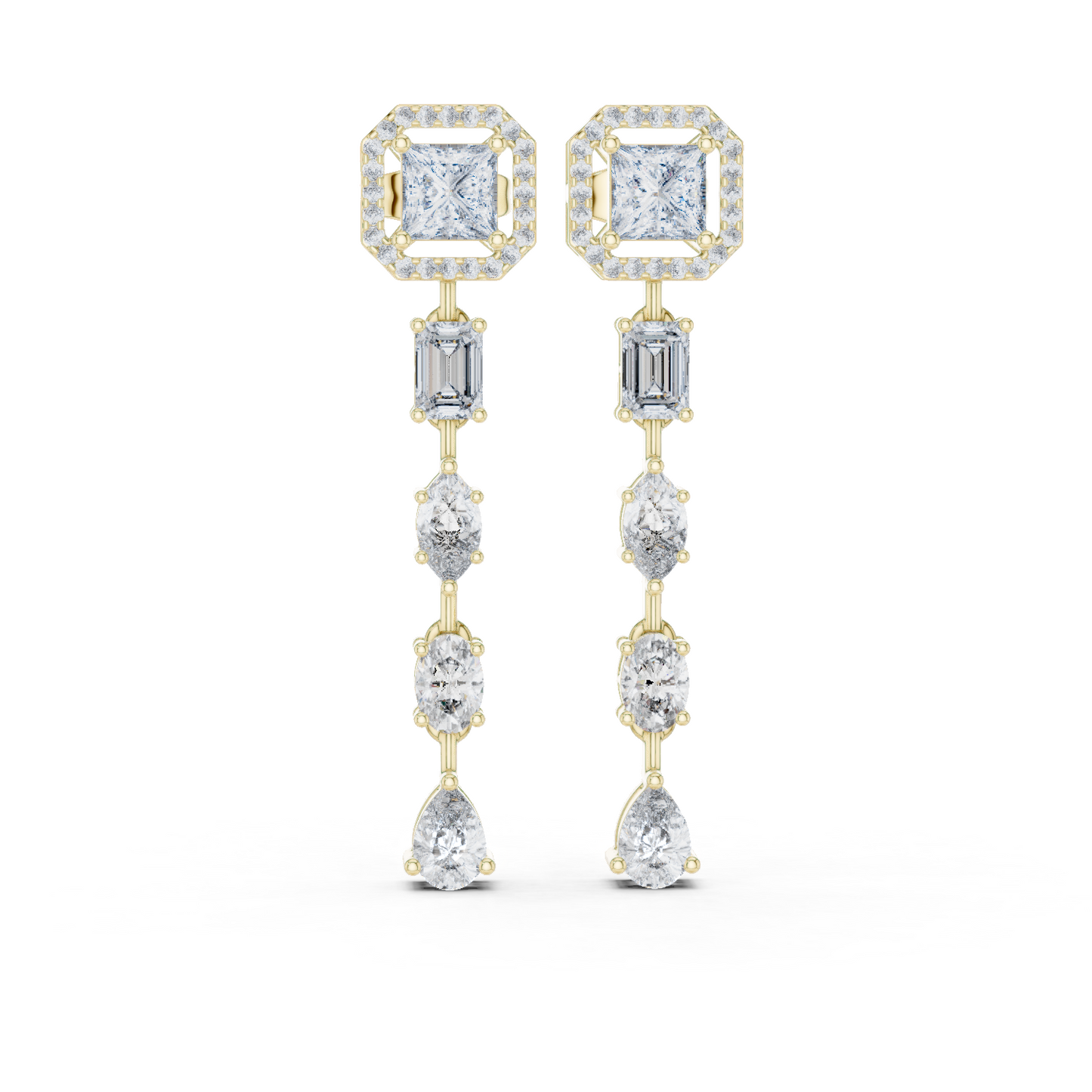 Aria Multi-Shape Diamond Drop Earrings