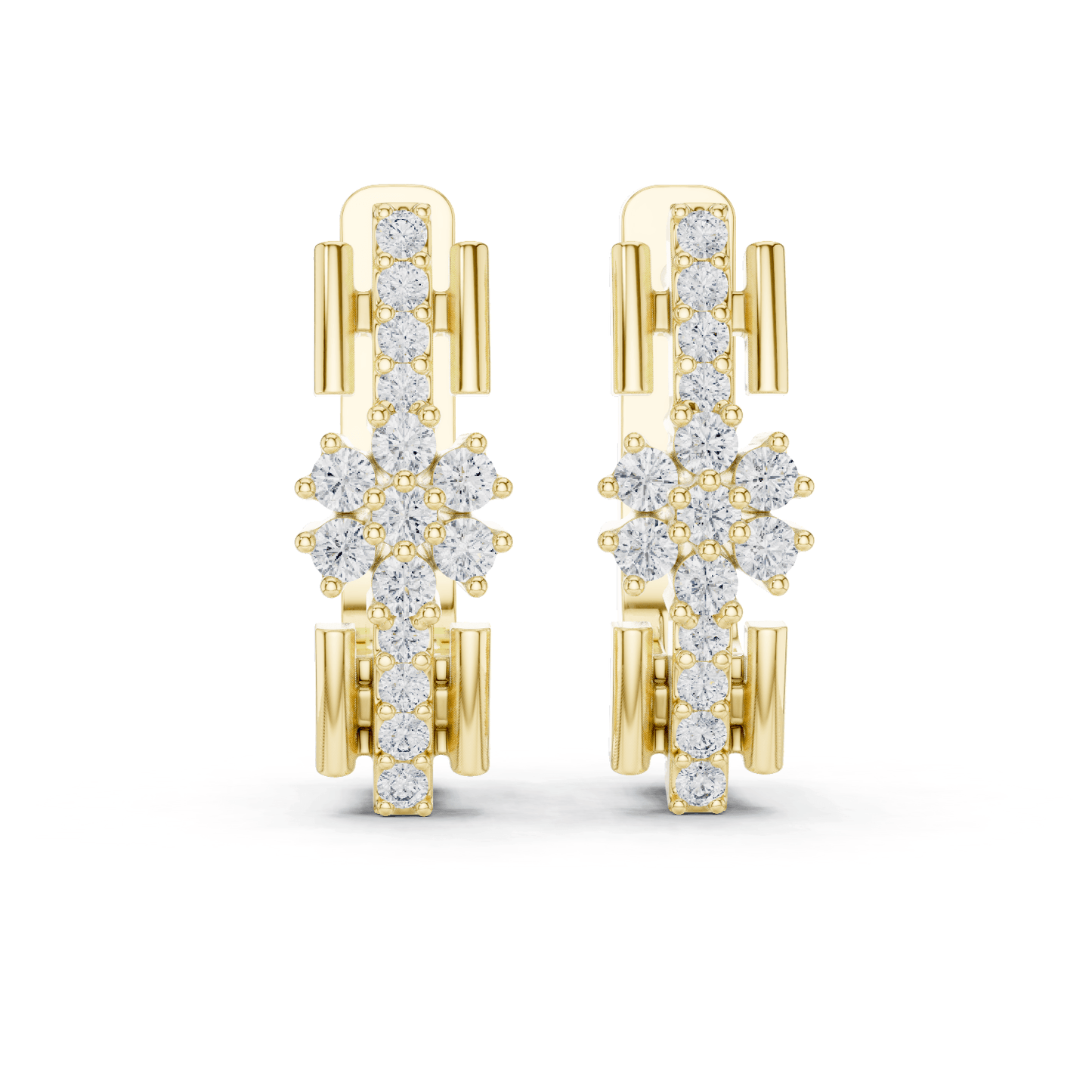 Florence Floral Huggie Earrings